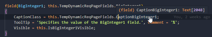 Example of setting CaptionClass