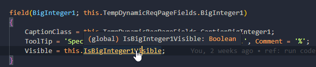 Setting visibility with global variable