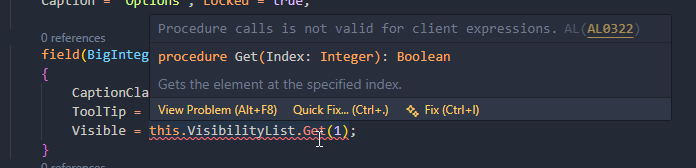 Attempting to use list for visibility